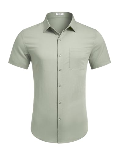 COOFANDY Men's Lightweight Breathable Button Down Shirt for Summer Beach Wear
| COOFANDY Men's Short Sleeve Button Down