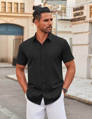 COOFANDY Men's Stretch Short Sleeve Wrinkle Free Casual Button Down Shirts
| COOFANDY Men's Stretch Stretchable Wrinkle