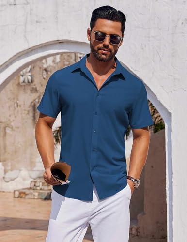 COOFANDY Men's Casual Short Sleeve Shirts for Summer Unbuttoned Dress Shirts
| COOFANDY Men's Short Sleeve Button Down